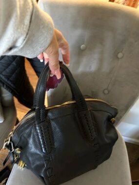 Yandy Black Leather Satchel Handbag